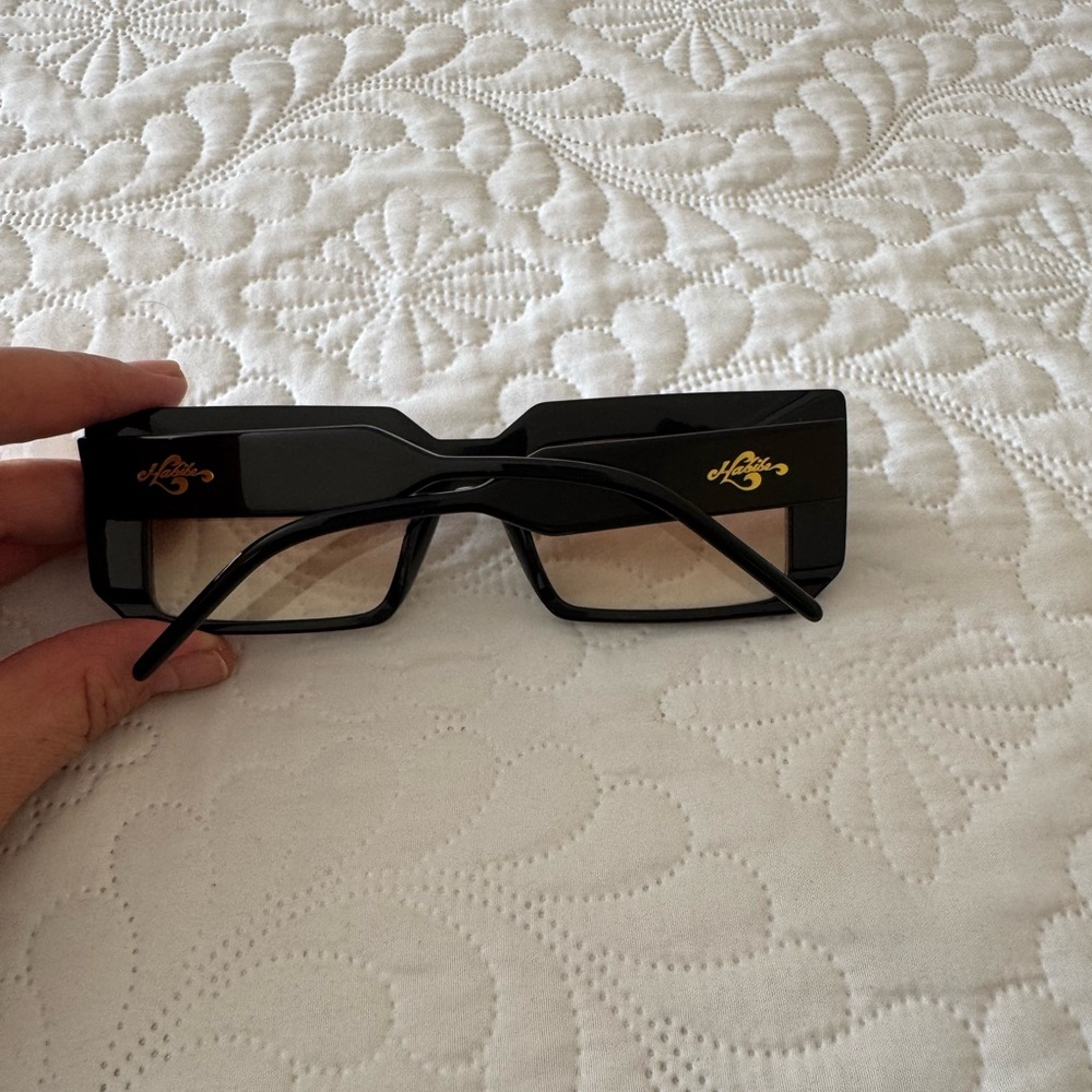 Habibe Black Rectangular Sunglasses - image 3